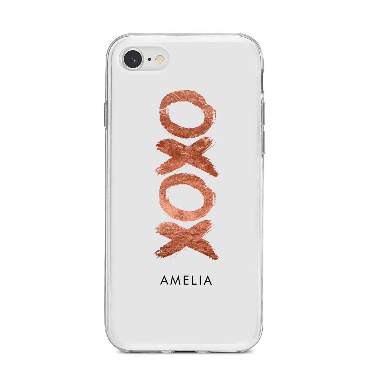 Personalised Xoxo Custom Name Or Initials iPhone 8 Bumper Case on Silver iPhone