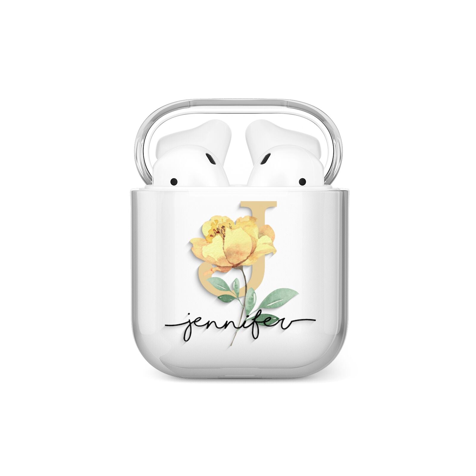 Personalised Yellow Flowers AirPods Case