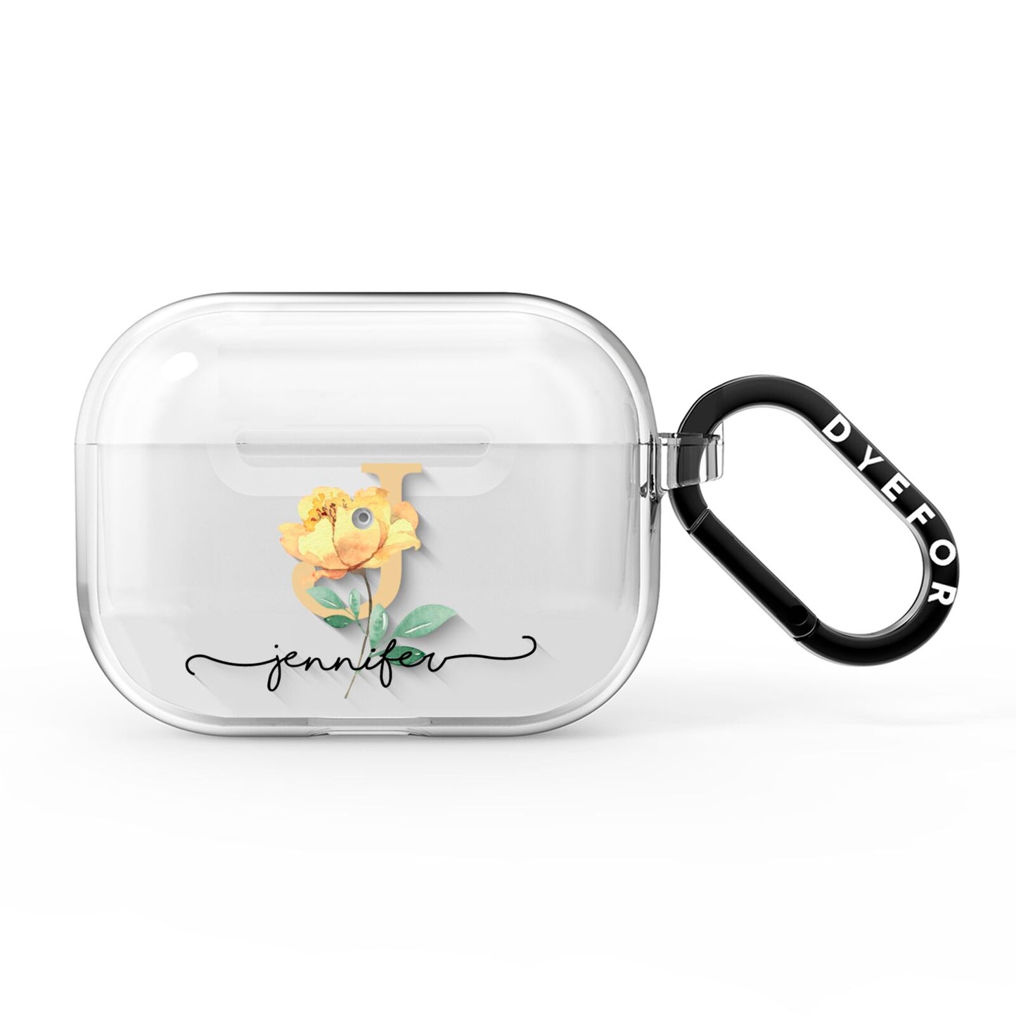 Personalised Yellow Flowers AirPods Pro Clear Case
