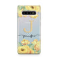 Personalised Yellow Flowers Samsung Galaxy S10 Plus Case