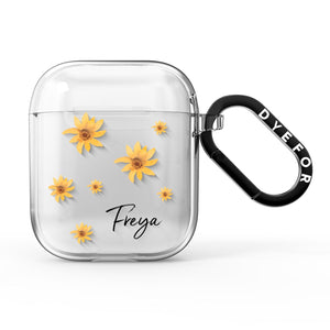 Personalised Yellow Lily AirPods Case
