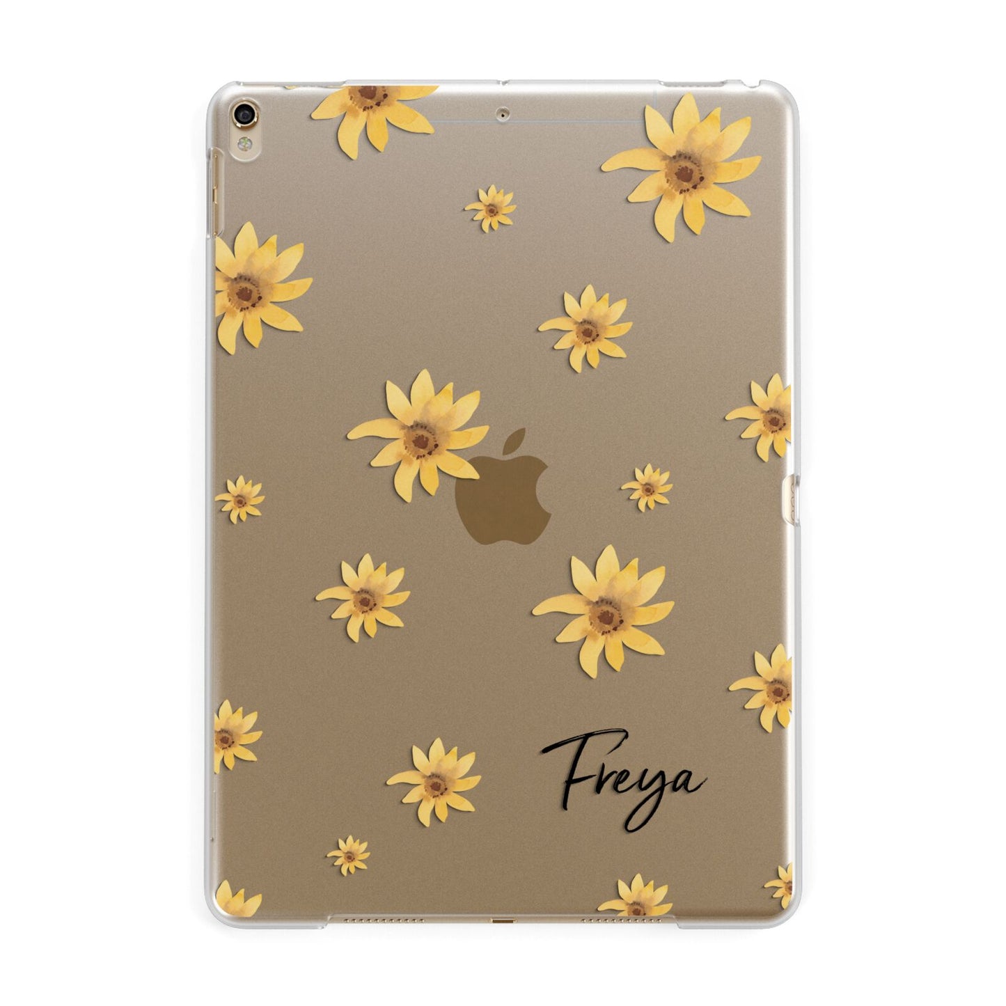 Personalised Yellow Lily Apple iPad Gold Case