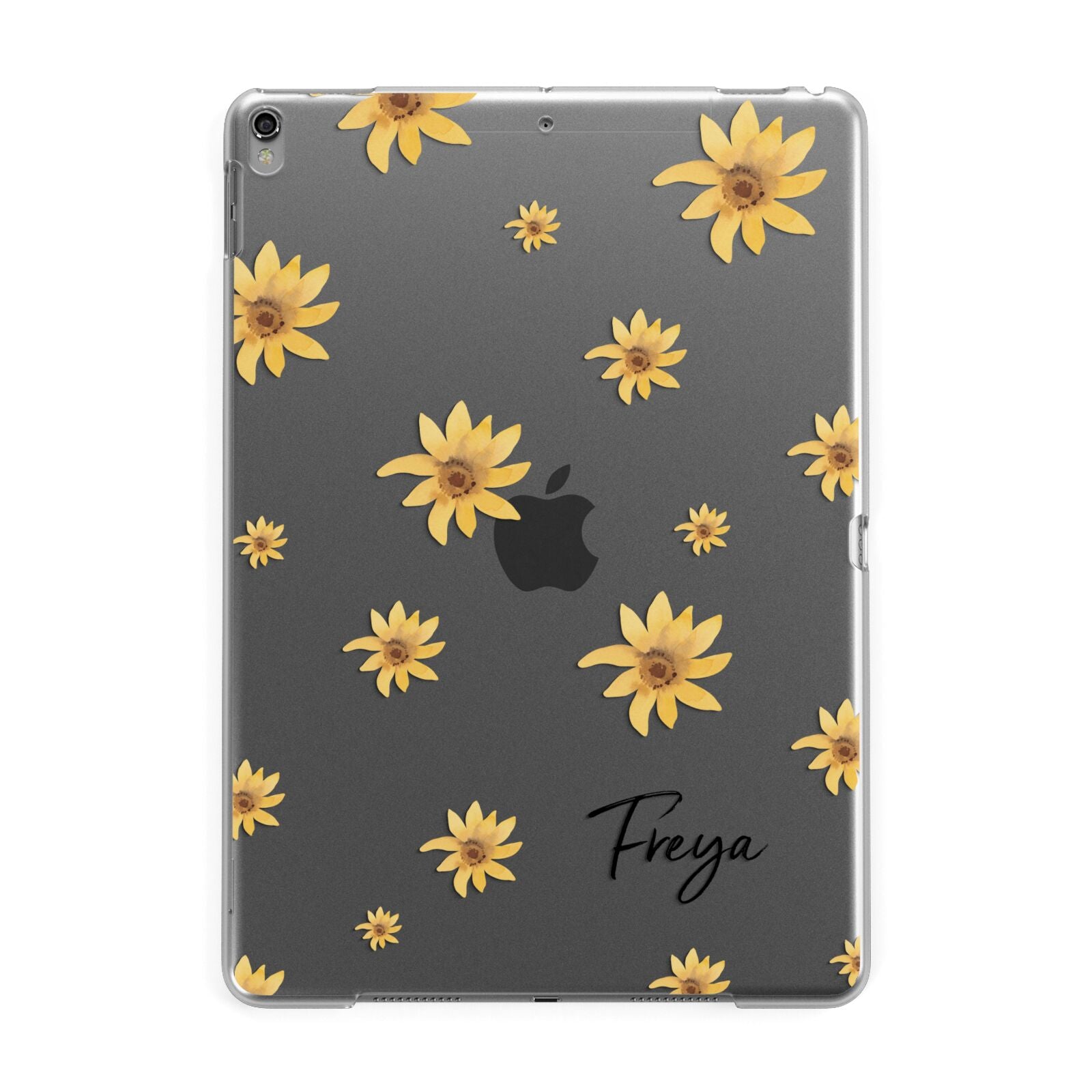 Personalised Yellow Lily Apple iPad Grey Case