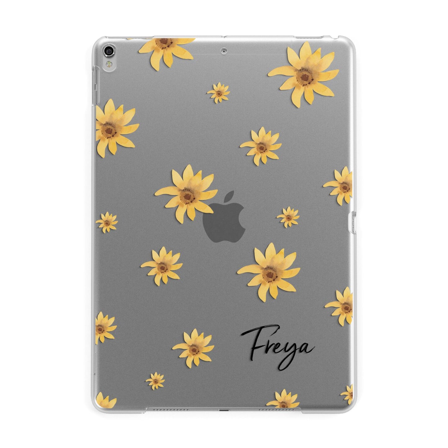 Personalised Yellow Lily Apple iPad Silver Case