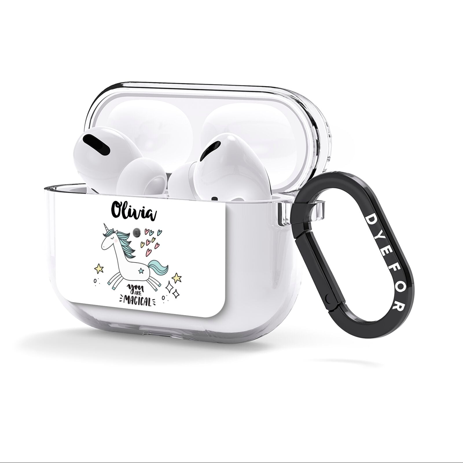Personalised You Are Magical Unicorn AirPods Clear Case 3rd Gen Side Image