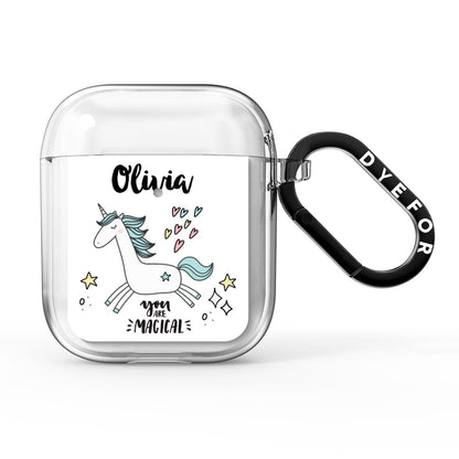 Personalised You Are Magical Unicorn AirPods Clear Case