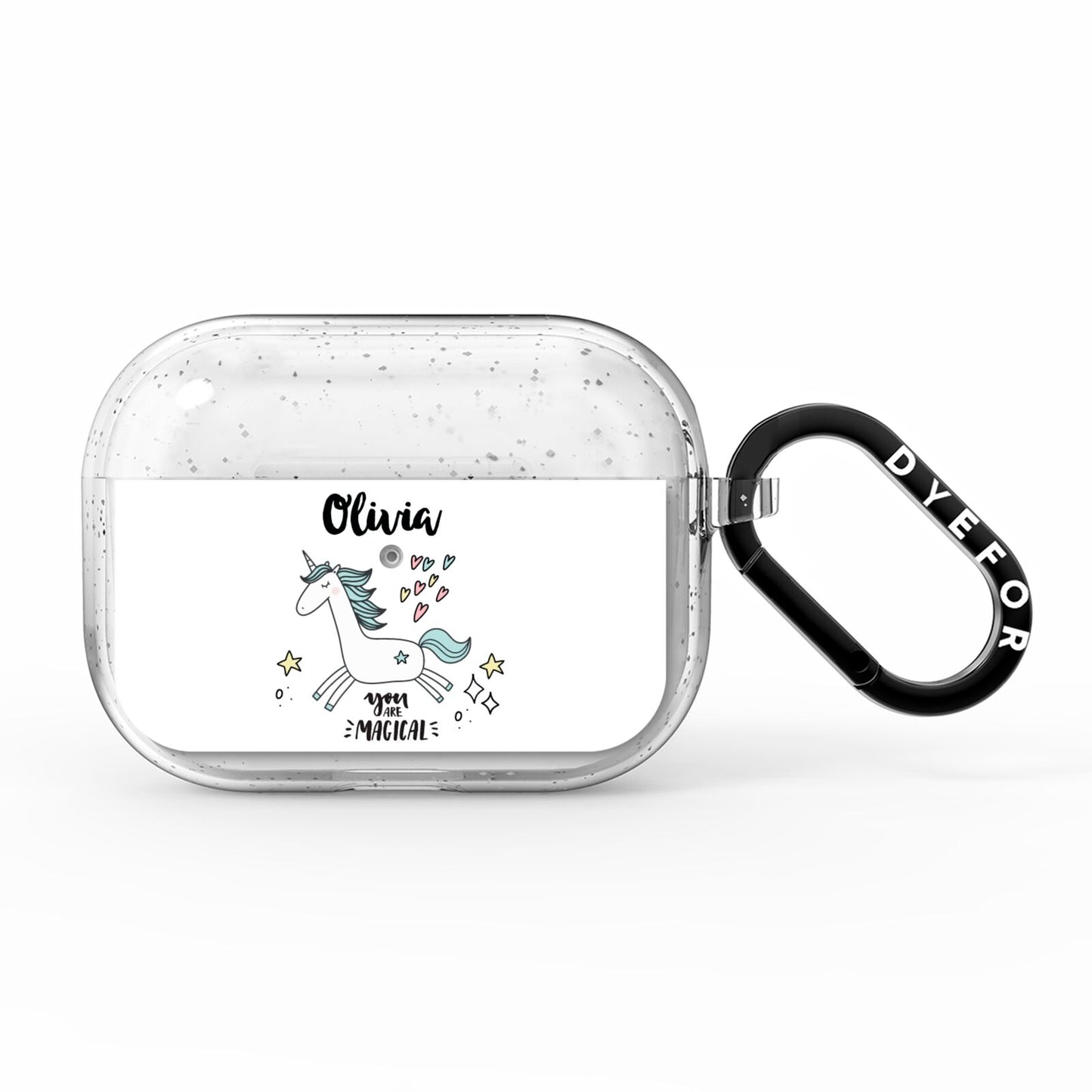 Personalised You Are Magical Unicorn AirPods Pro Glitter Case