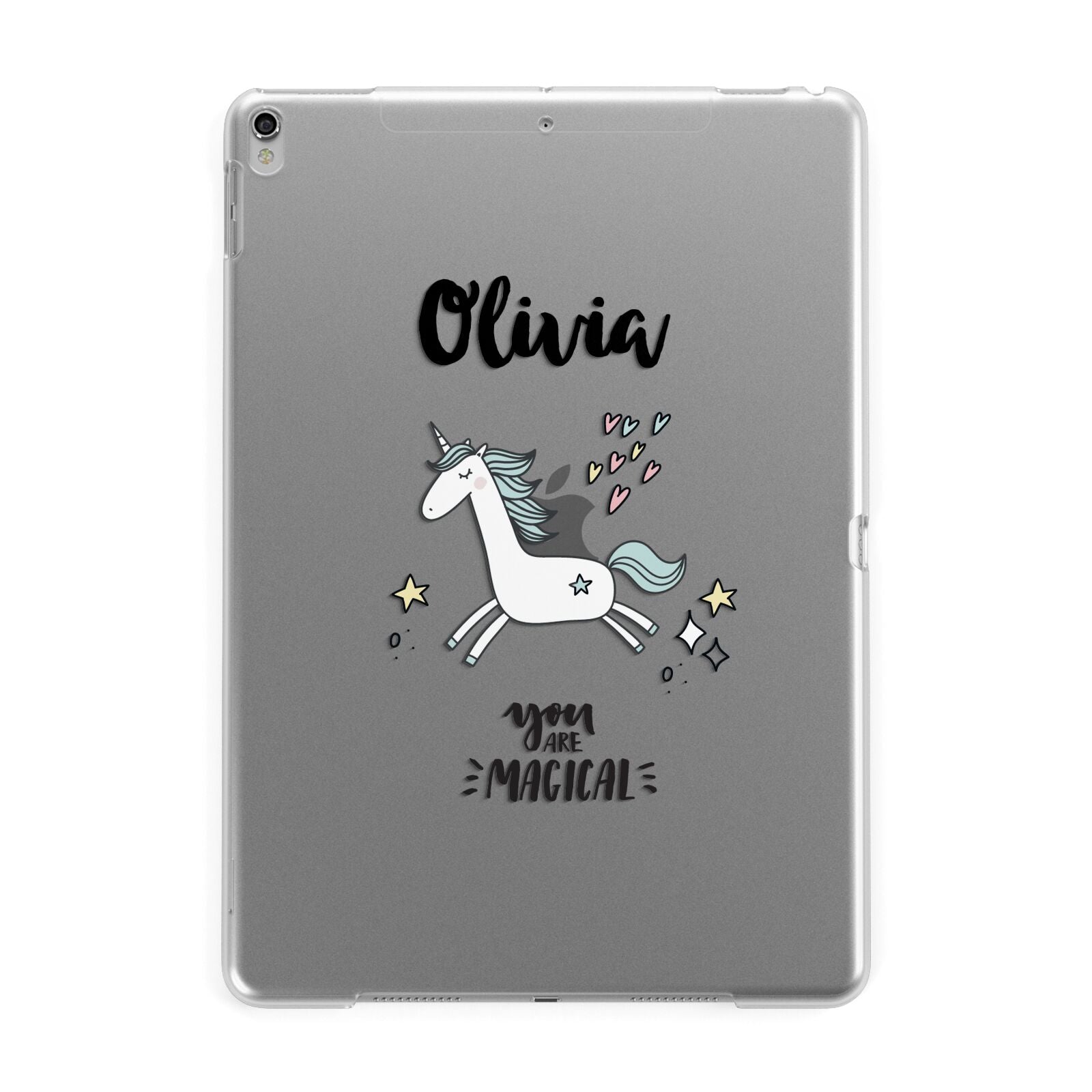 Personalised You Are Magical Unicorn Apple iPad Silver Case