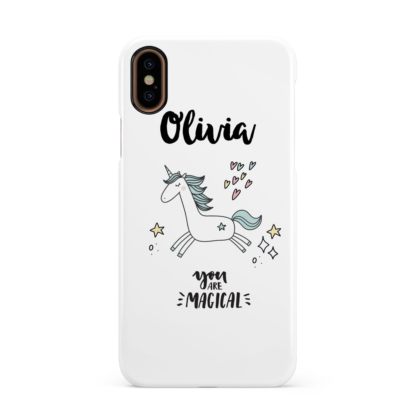 Personalised You Are Magical Unicorn Apple iPhone XS 3D Snap Case