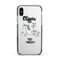 Personalised You Are Magical Unicorn Apple iPhone Xs Impact Case Black Edge on Silver Phone