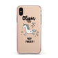 Personalised You Are Magical Unicorn Apple iPhone Xs Impact Case Pink Edge on Gold Phone