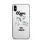 Personalised You Are Magical Unicorn Apple iPhone Xs Impact Case White Edge on Silver Phone