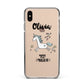 Personalised You Are Magical Unicorn Apple iPhone Xs Max Impact Case Black Edge on Gold Phone