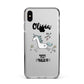 Personalised You Are Magical Unicorn Apple iPhone Xs Max Impact Case Black Edge on Silver Phone