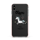 Personalised You Are Magical Unicorn Apple iPhone Xs Max Impact Case Pink Edge on Black Phone