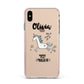 Personalised You Are Magical Unicorn Apple iPhone Xs Max Impact Case Pink Edge on Gold Phone
