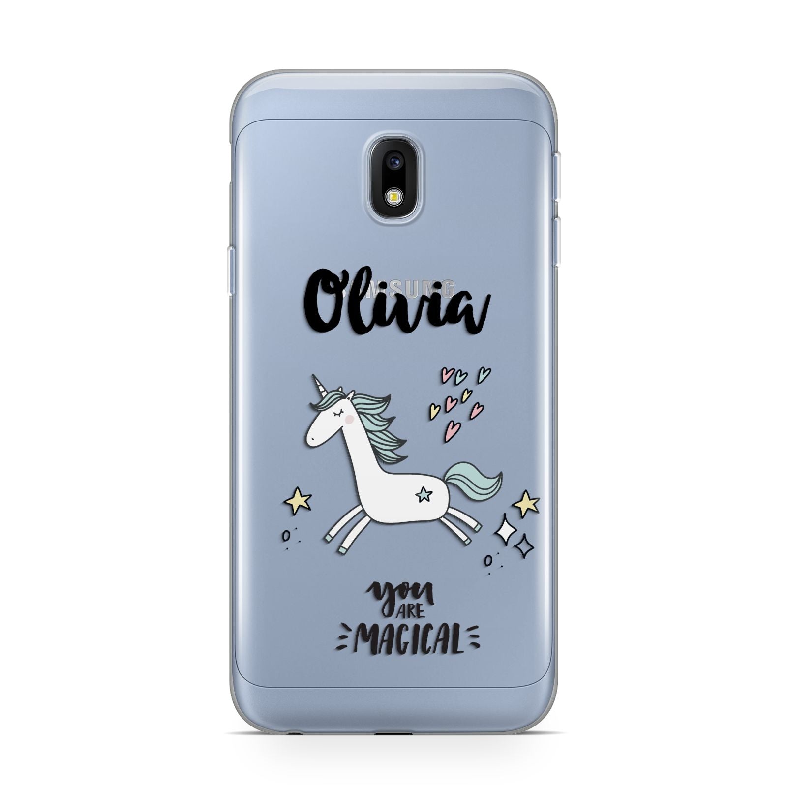 Personalised You Are Magical Unicorn Samsung Galaxy J3 2017 Case