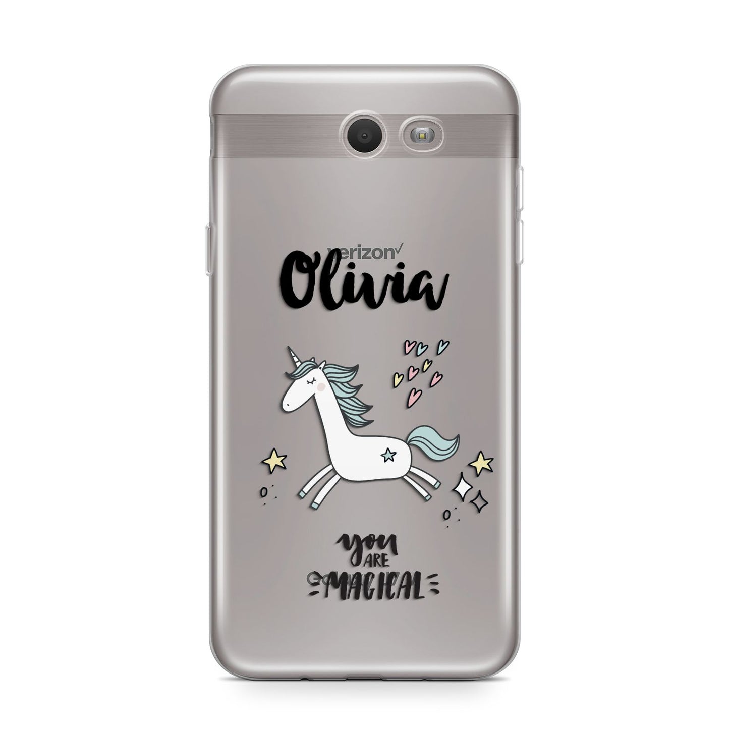 Personalised You Are Magical Unicorn Samsung Galaxy J7 2017 Case