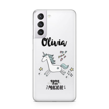 Personalised You Are Magical Unicorn Samsung S21 Case