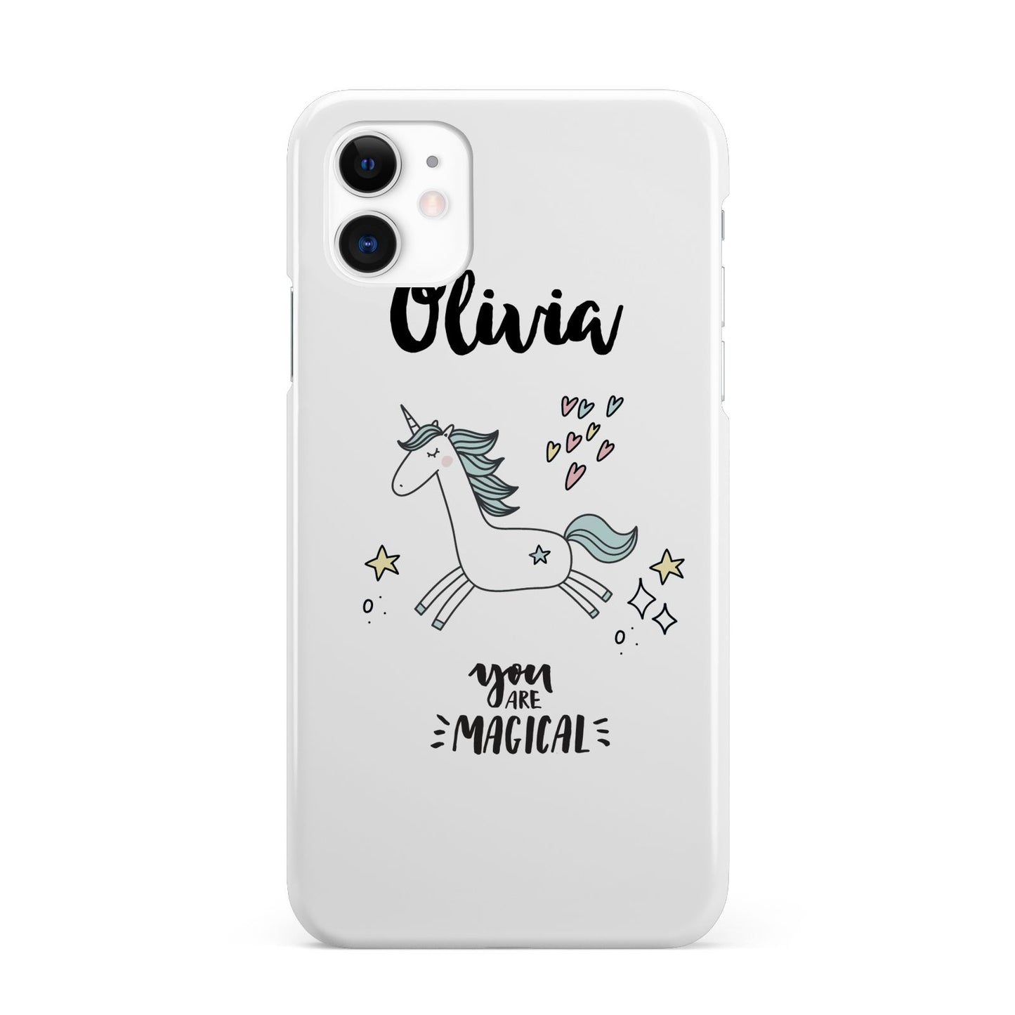 Personalised You Are Magical Unicorn iPhone 11 3D Snap Case