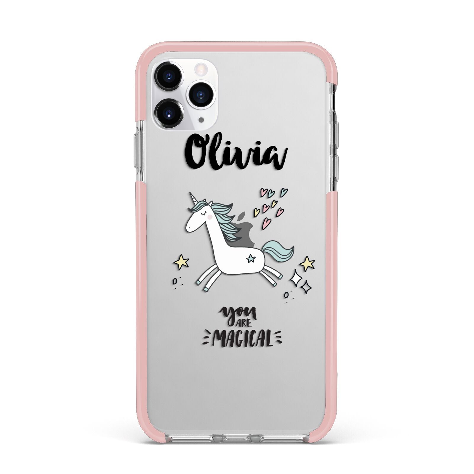 Personalised You Are Magical Unicorn iPhone 11 Pro Max Impact Pink Edge Case