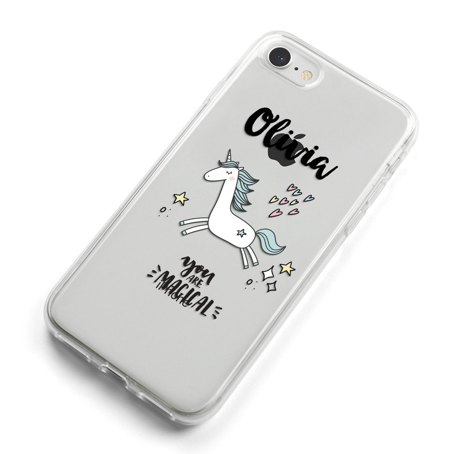 Personalised You Are Magical Unicorn iPhone 8 Bumper Case on Silver iPhone Alternative Image