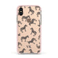 Personalised Zebra Apple iPhone Xs Impact Case Pink Edge on Gold Phone