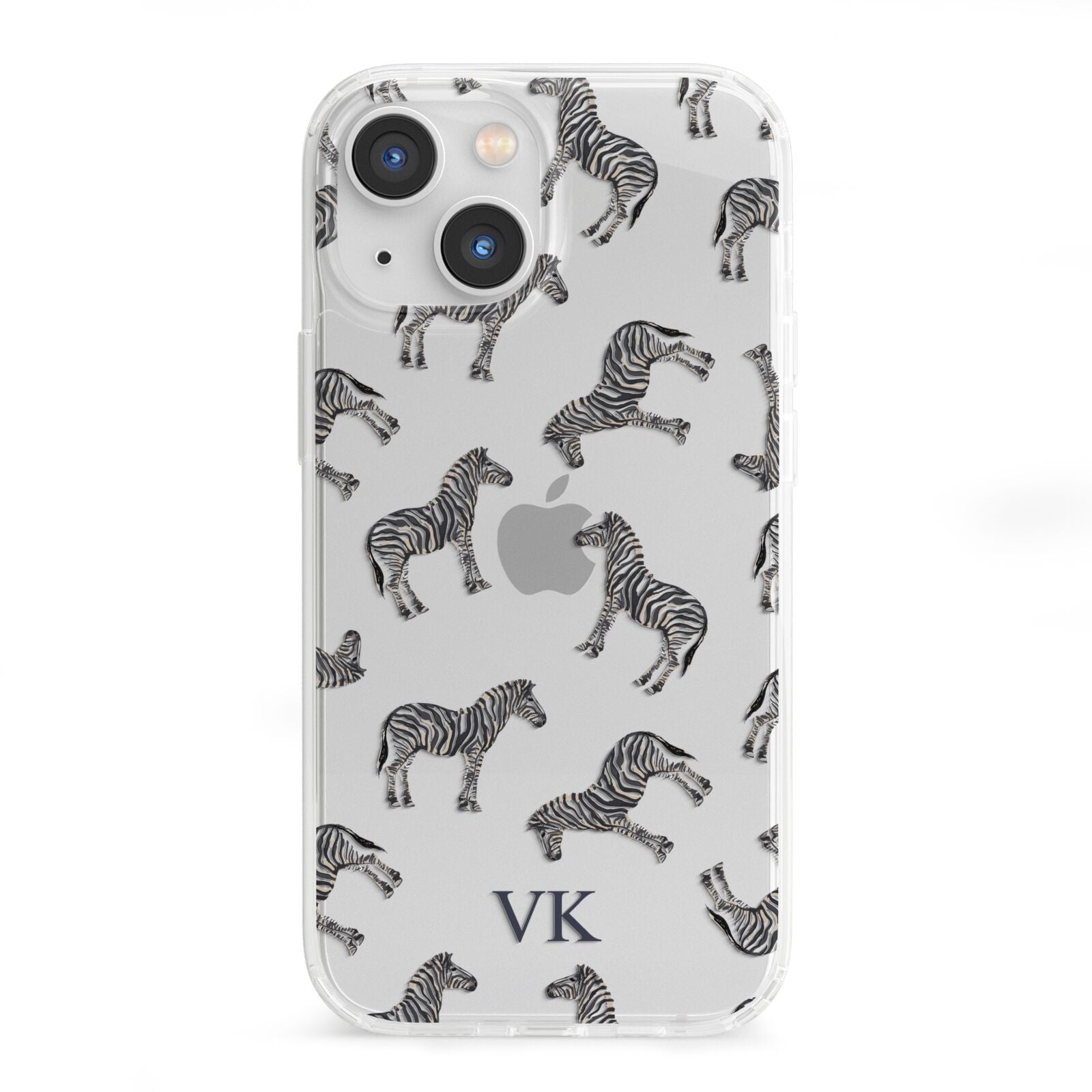Personalised Zebra iPhone 13 Mini Clear Bumper Case