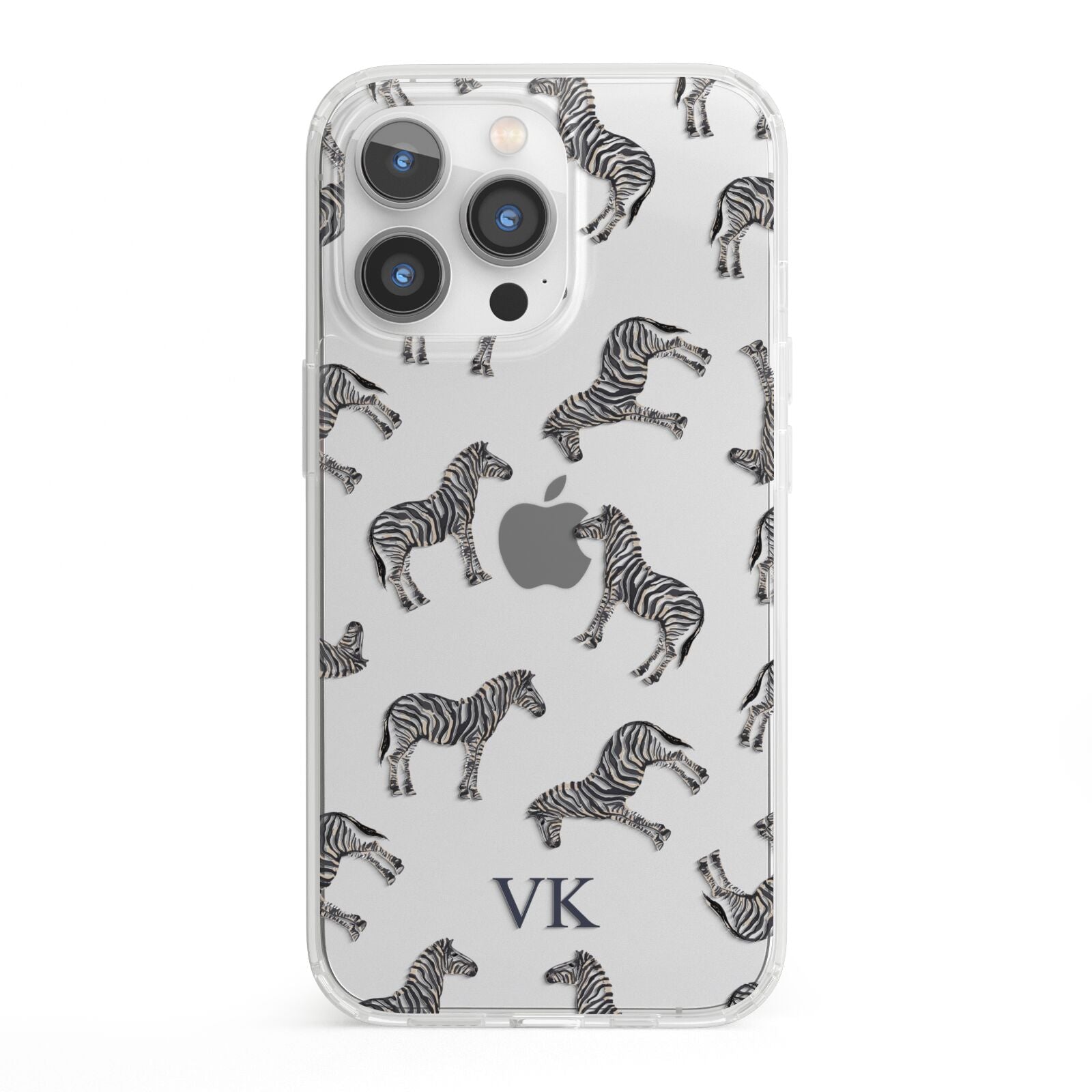 Personalised Zebra iPhone 13 Pro Clear Bumper Case