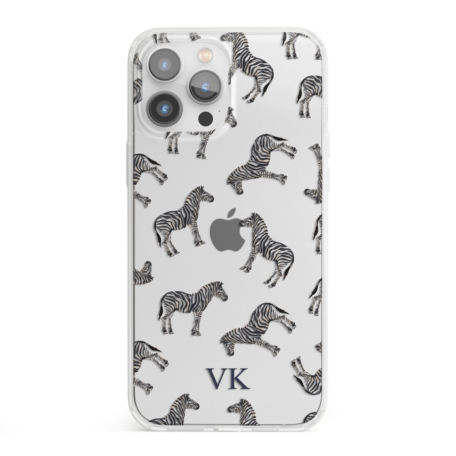 Personalised Zebra iPhone 13 Pro Max Clear Bumper Case