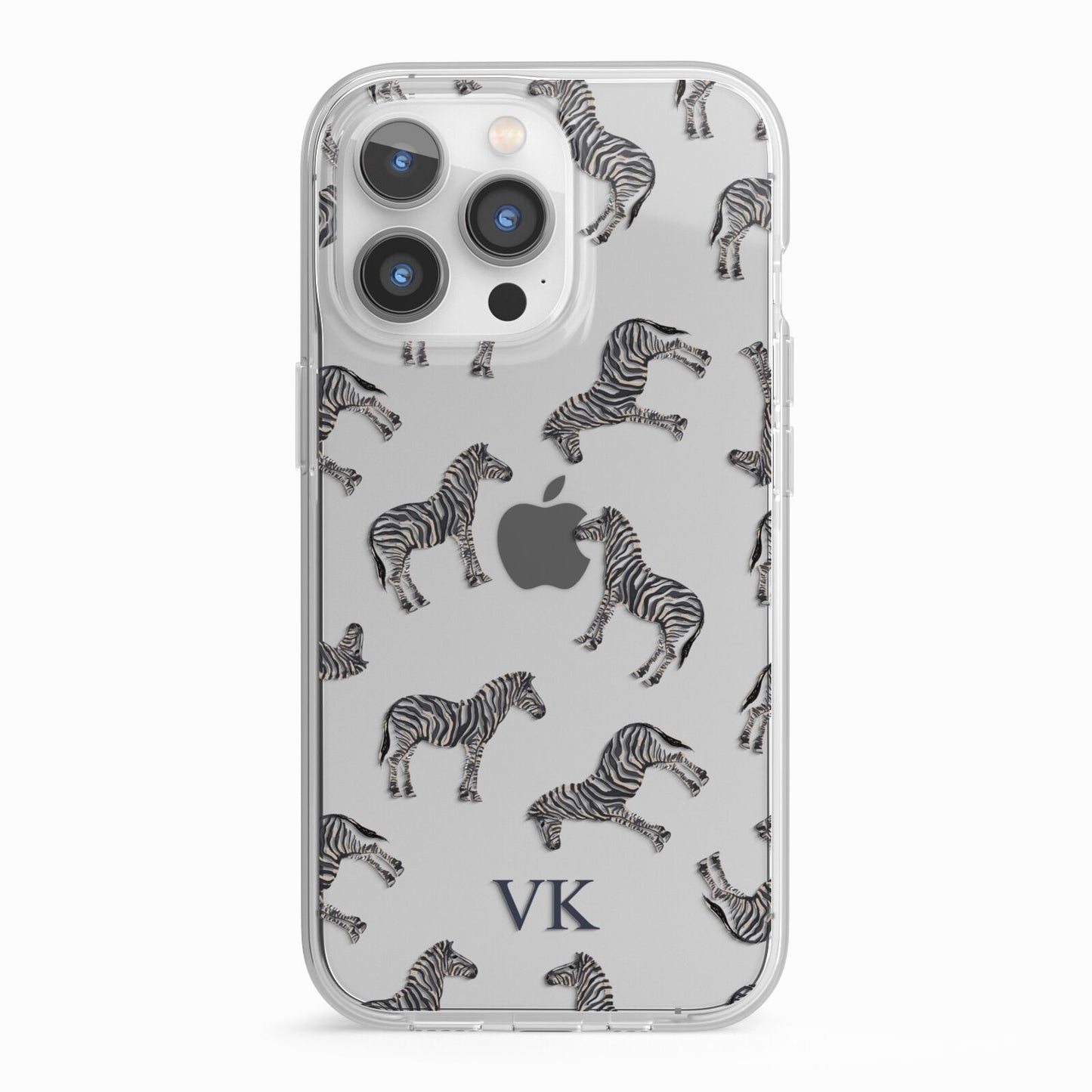 Personalised Zebra iPhone 13 Pro TPU Impact Case with White Edges