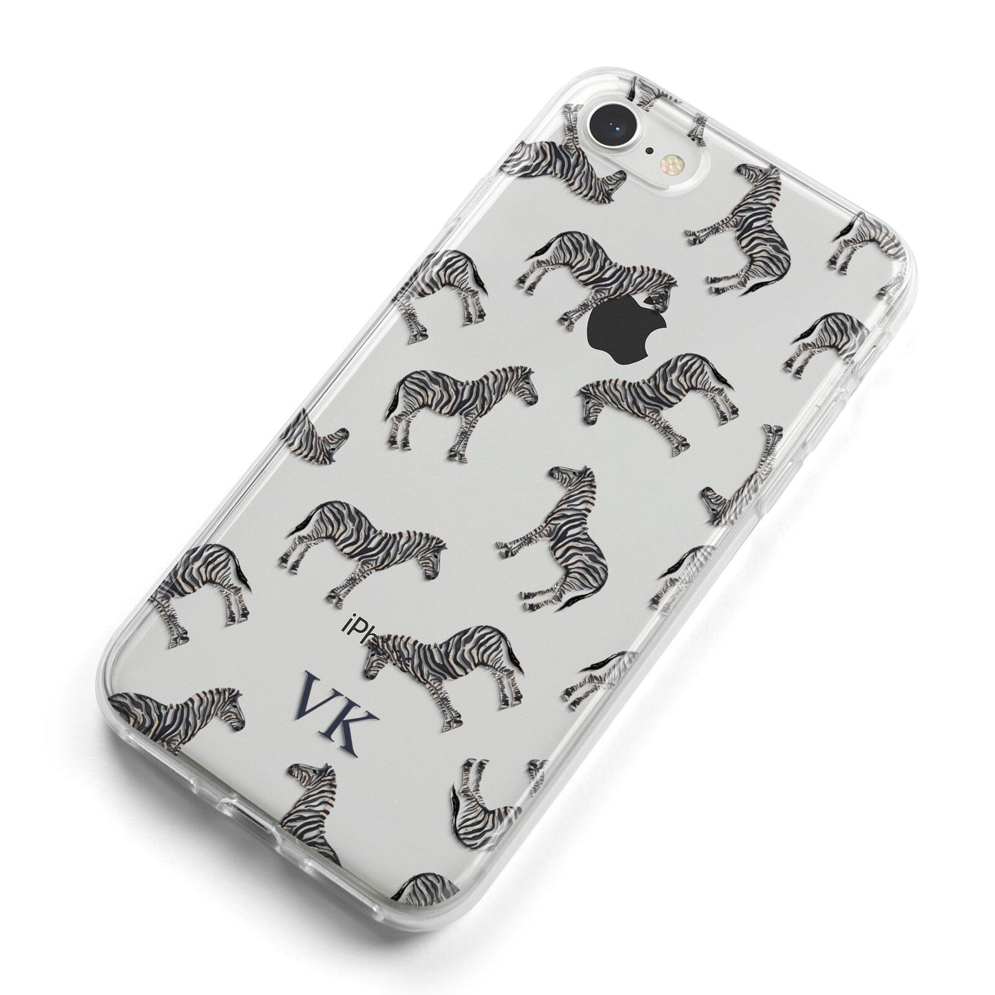 Personalised Zebra iPhone 8 Bumper Case on Silver iPhone Alternative Image