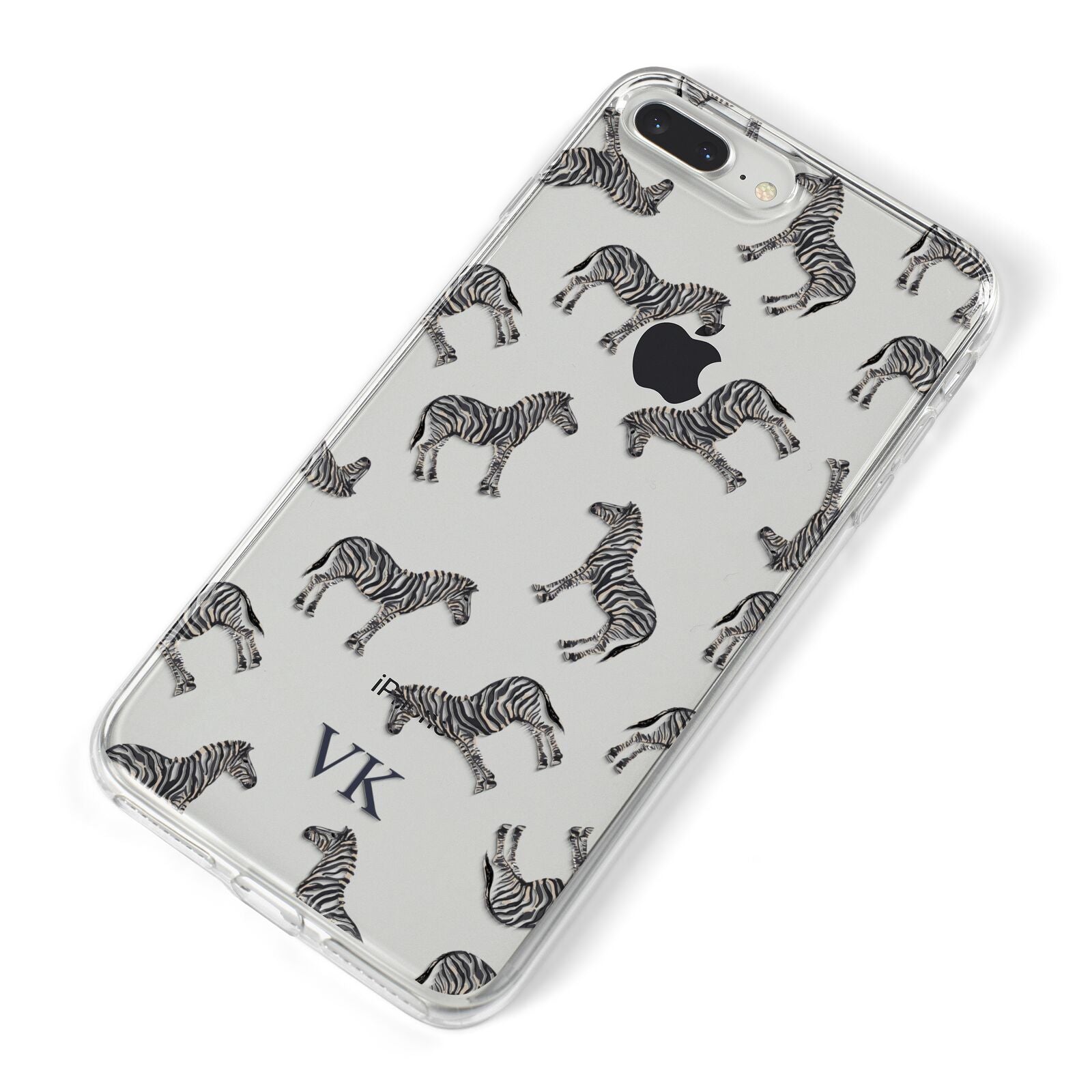 Personalised Zebra iPhone 8 Plus Bumper Case on Silver iPhone Alternative Image