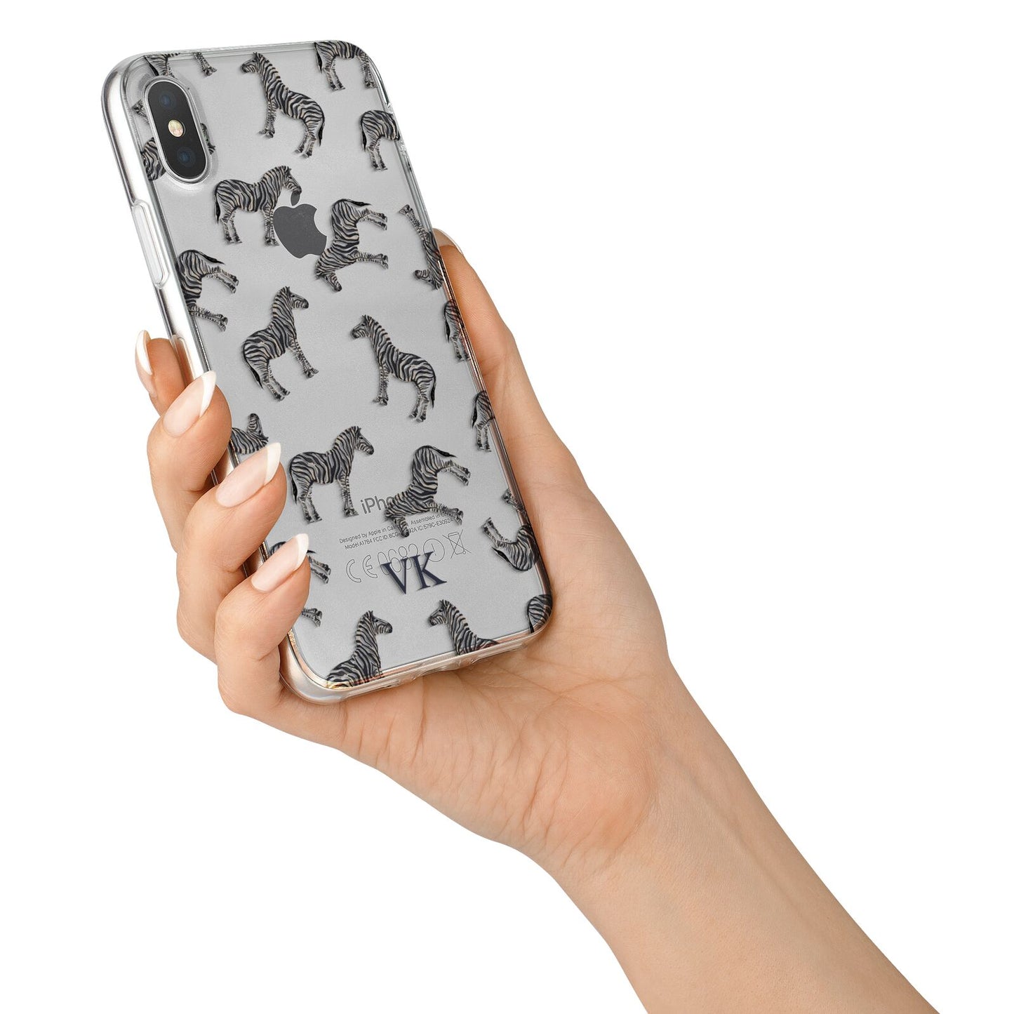 Personalised Zebra iPhone X Bumper Case on Silver iPhone Alternative Image 2