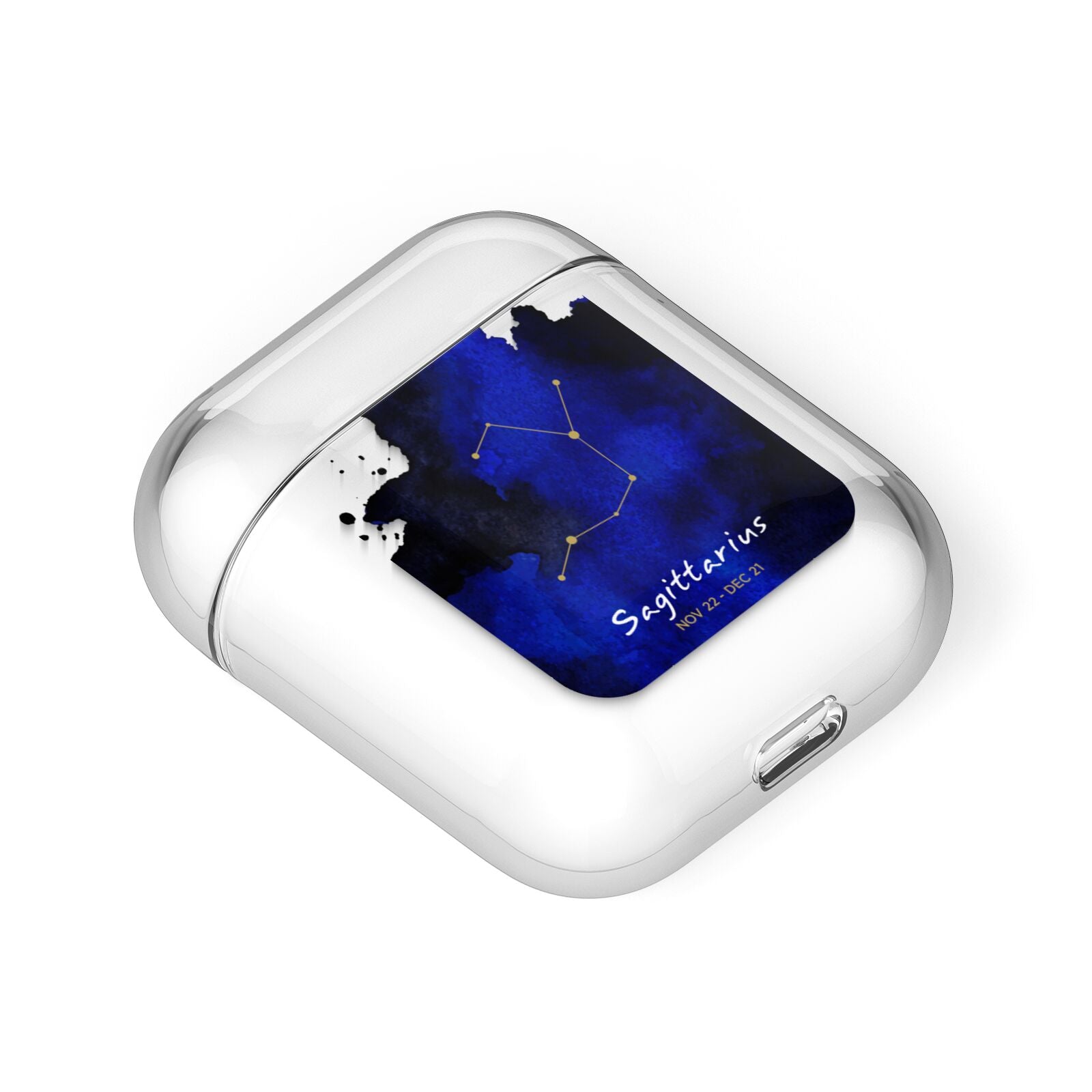 Personalised Zodiac Constellation Star Sign AirPods Case Laid Flat