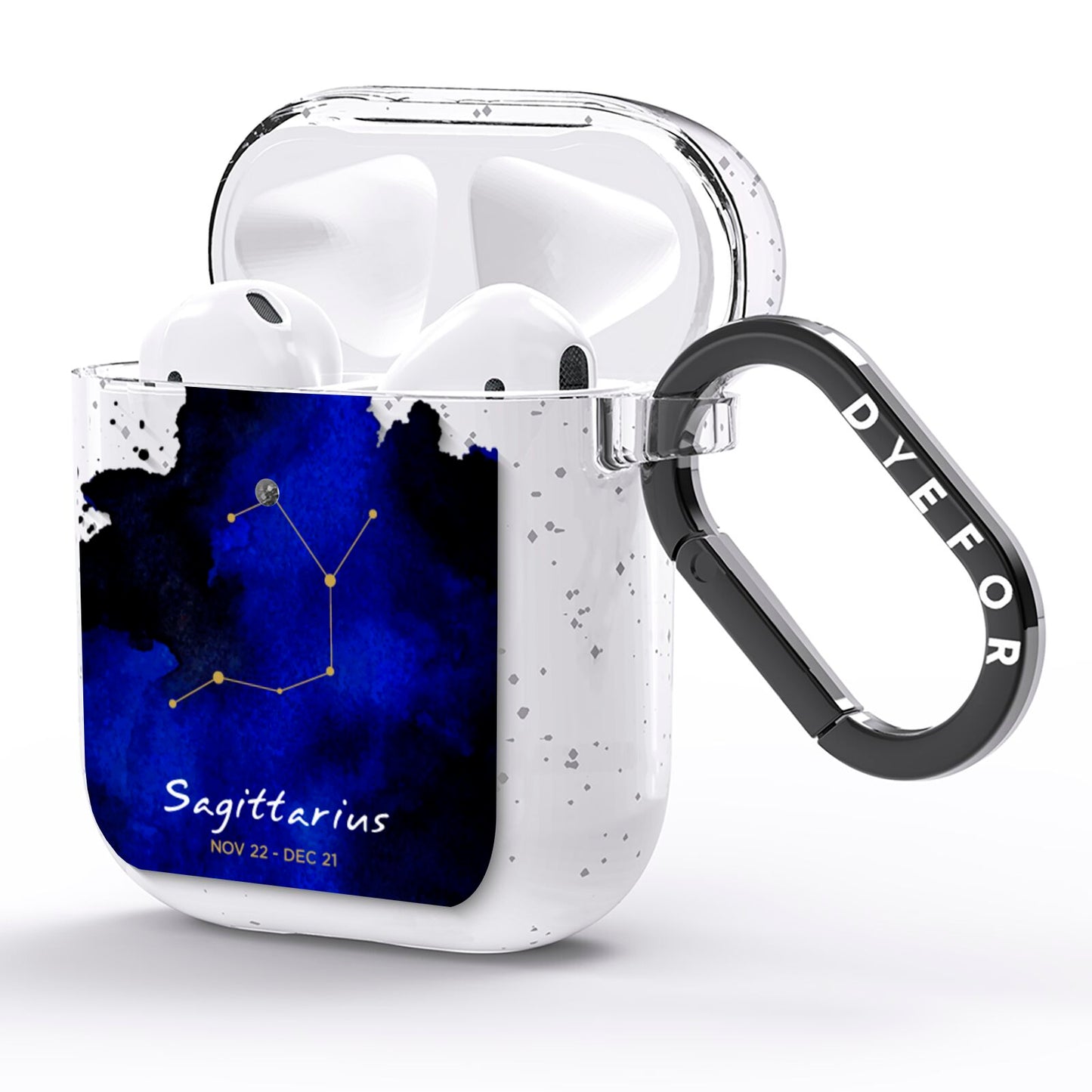 Personalised Zodiac Constellation Star Sign AirPods Glitter Case Side Image