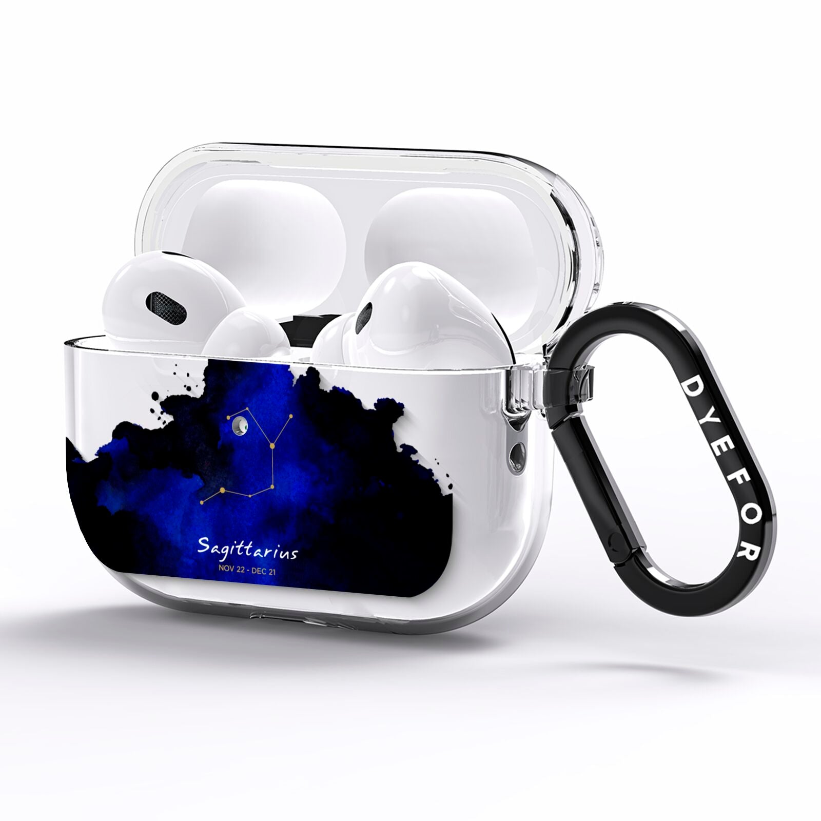 Personalised Zodiac Constellation Star Sign AirPods Pro Clear Case Side Image