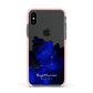 Personalised Zodiac Constellation Star Sign Apple iPhone Xs Impact Case Pink Edge on Black Phone