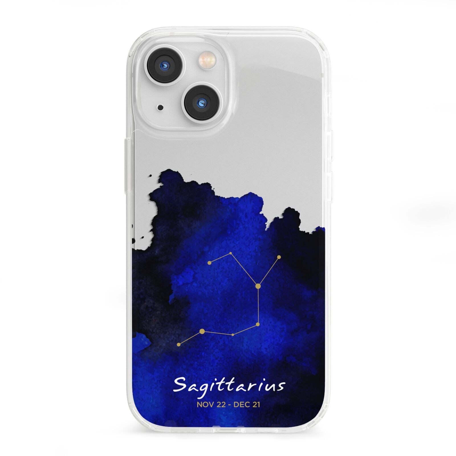 Personalised Zodiac Constellation Star Sign iPhone 13 Mini Clear Bumper Case
