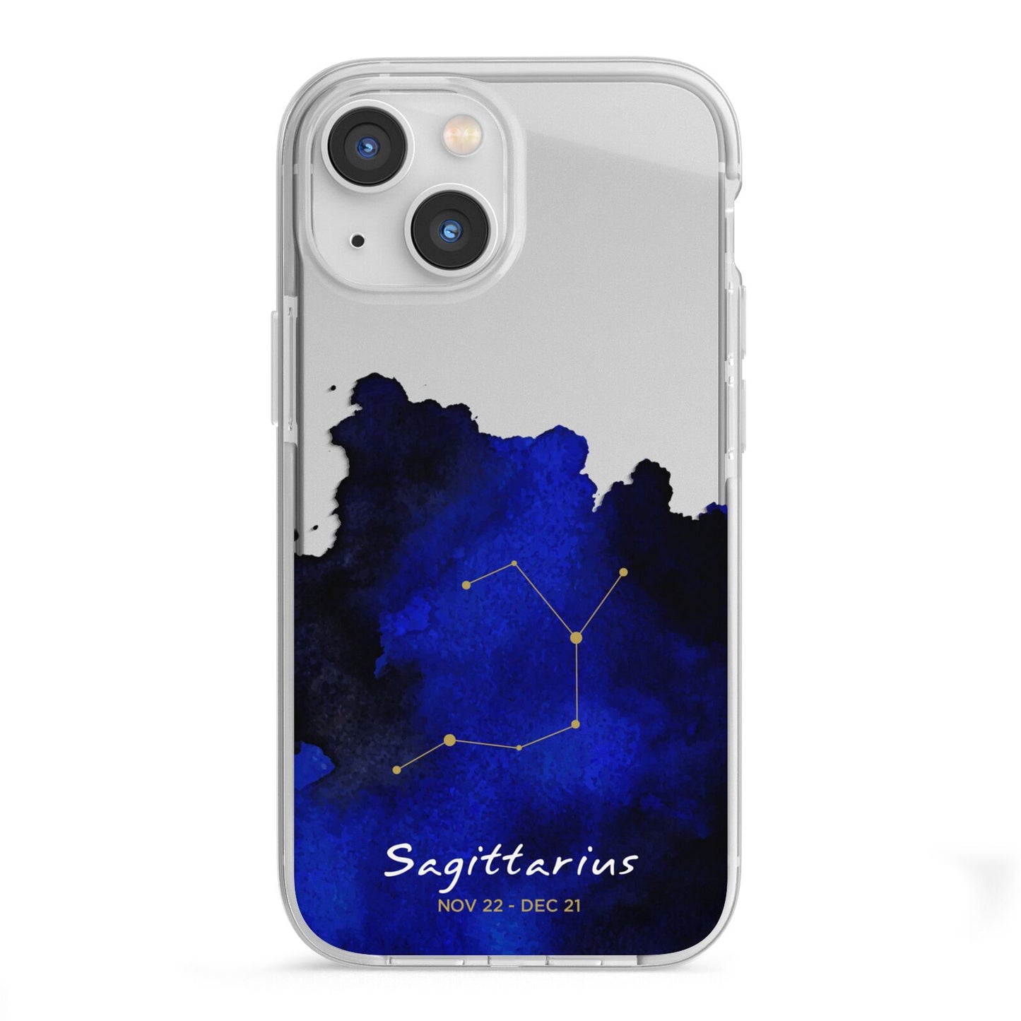 Personalised Zodiac Constellation Star Sign iPhone 13 Mini TPU Impact Case with White Edges