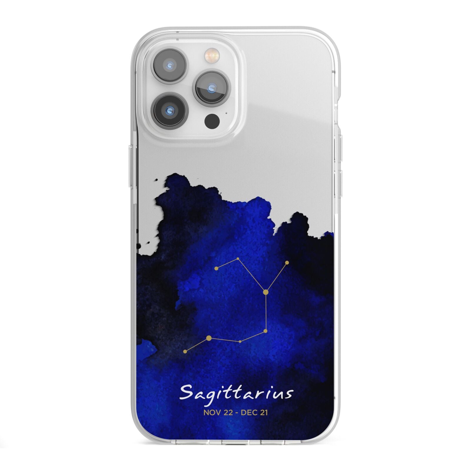 Personalised Zodiac Constellation Star Sign iPhone 13 Pro Max TPU Impact Case with White Edges
