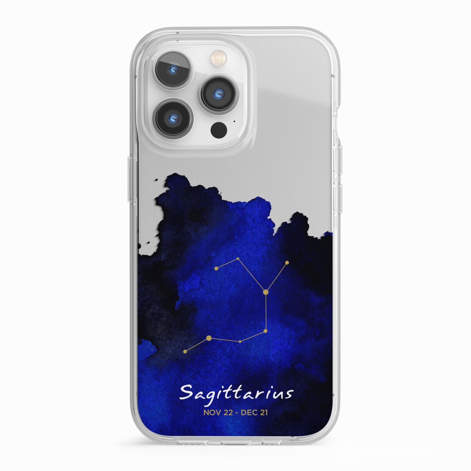 Personalised Zodiac Constellation Star Sign iPhone 13 Pro TPU Impact Case with White Edges