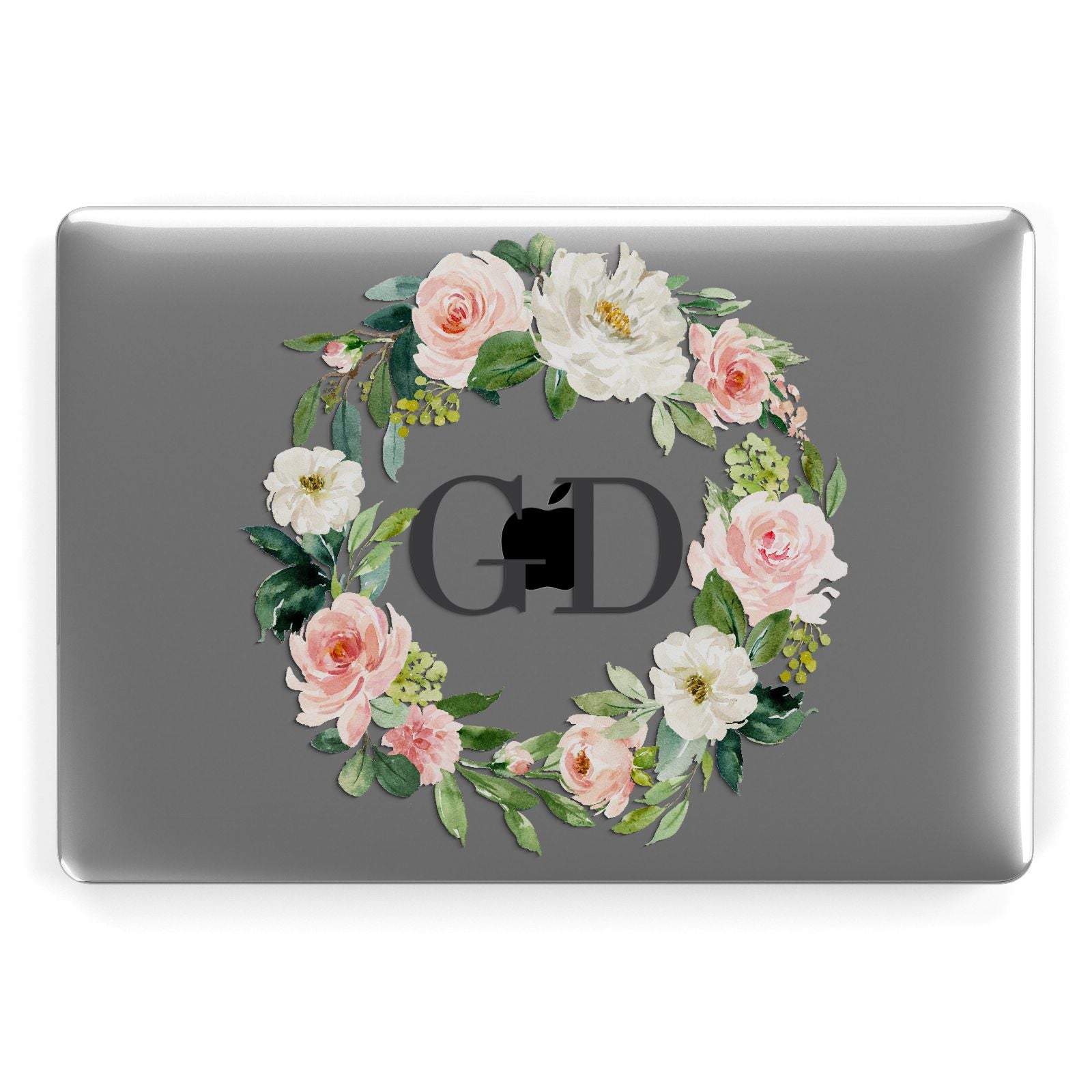 Personalised floral wreath Apple MacBook Case