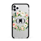 Personalised floral wreath Apple iPhone 11 Pro Max in Silver with Black Impact Case