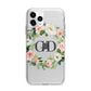 Personalised floral wreath Apple iPhone 11 Pro Max in Silver with Bumper Case