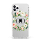 Personalised floral wreath Apple iPhone 11 Pro Max in Silver with White Impact Case