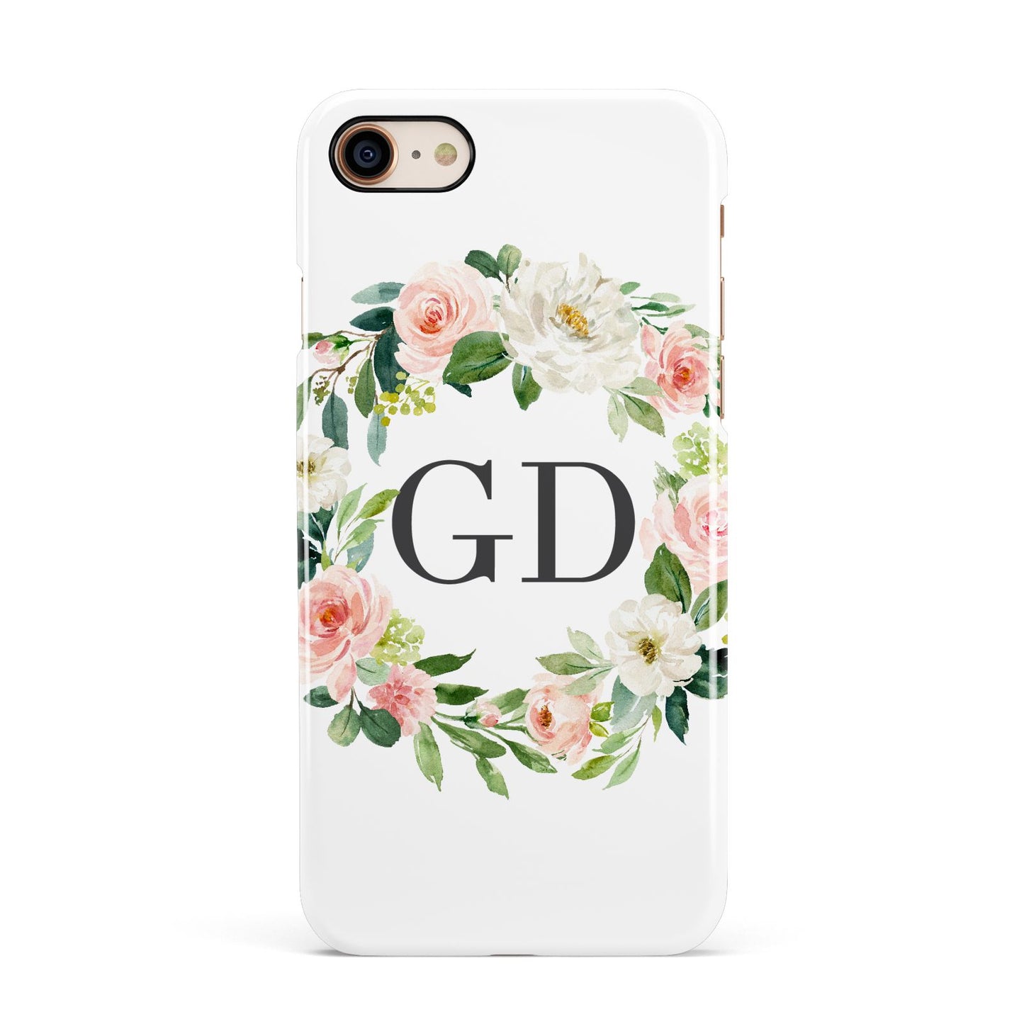 Personalised floral wreath Apple iPhone 7 8 3D Snap Case