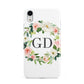 Personalised floral wreath Apple iPhone XR White 3D Tough Case