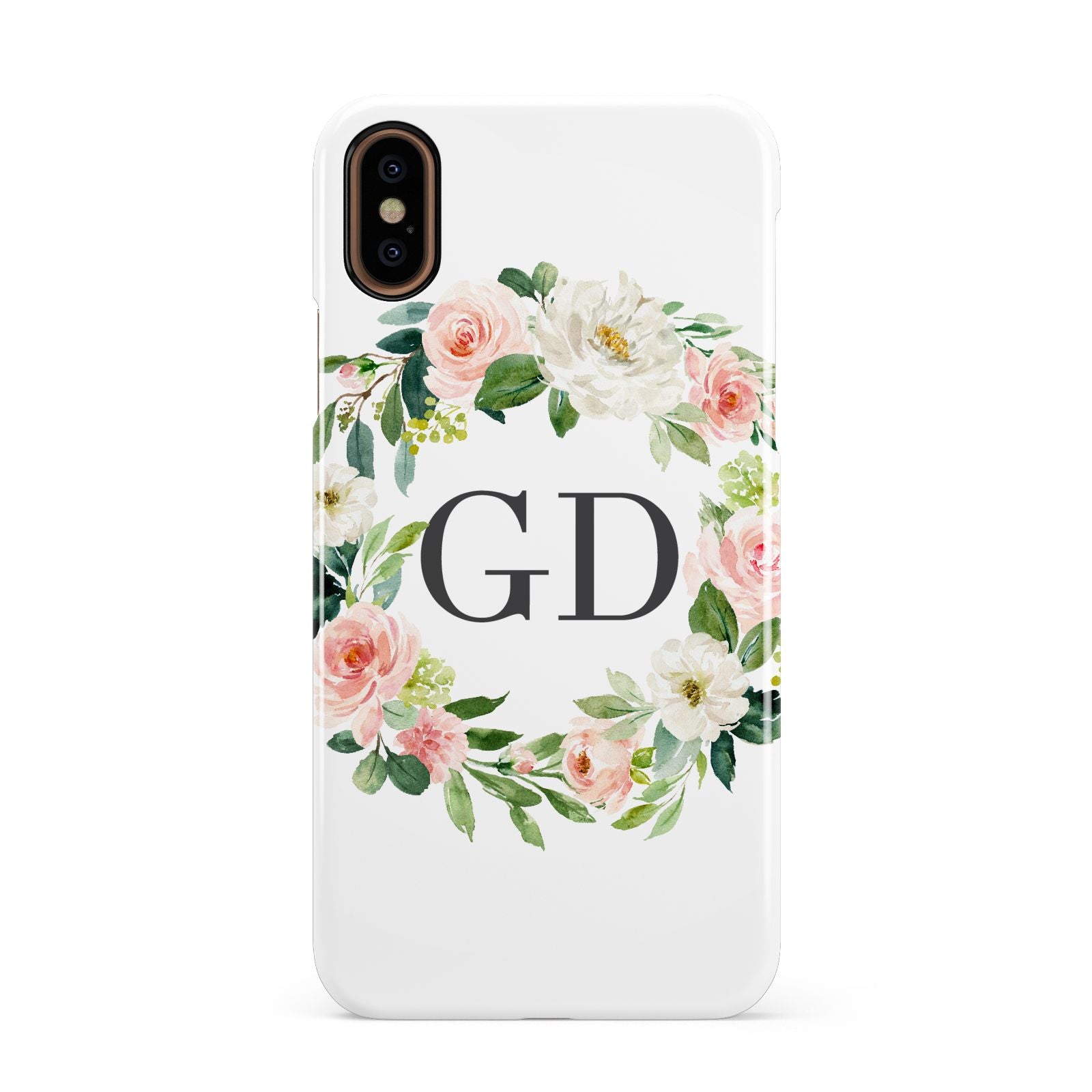 Personalised floral wreath Apple iPhone XS 3D Snap Case