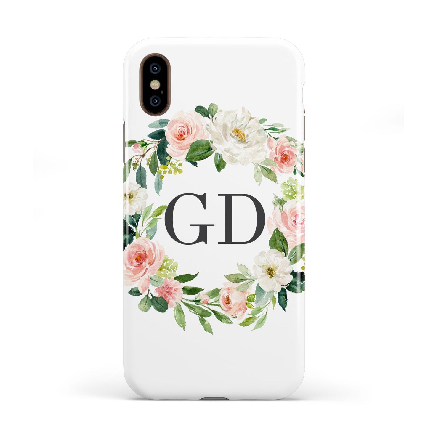 Personalised floral wreath Apple iPhone XS 3D Tough